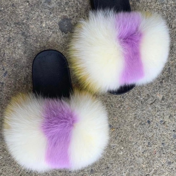 Maddy Real Fur Slides sizes 7.5,8,8.5,10,10.5,11 - Picture 4 of 4